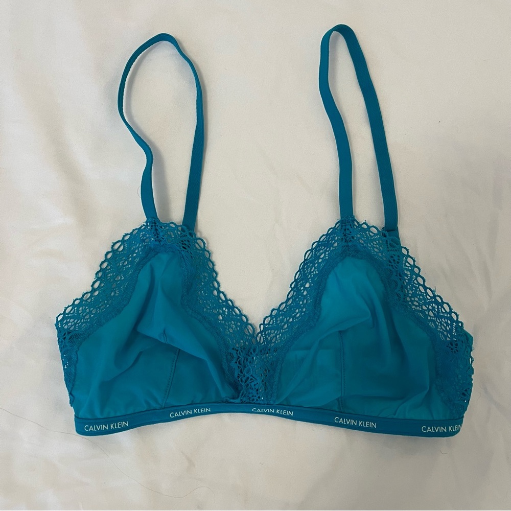 Blue Sheer Lace Bralette